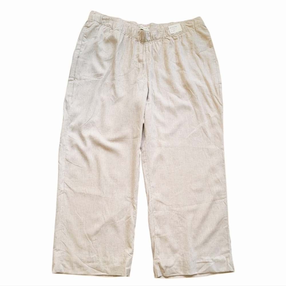 NWT Abercrombie & Fitch Ultra High Rise Waist Wide Leg Linen Blend Pants XXL - Picture 7 of 11